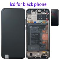 [f1695] TOUCH SCREEN DISPLAY ORIGINALE SERVICE PACK PER HUAWEI P40 LITE E CON FRAME E BATTERIA NERO