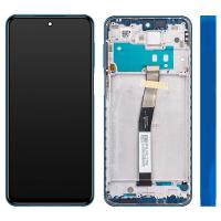 [t369] TOUCH SCREEN DISPLAY ORIGINALE SERVICE PACK PER XIAOMI REDMI NOTE 9 PRO / NOTE 9S CON FRAME BLU