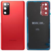 [b3629] COPRIBATTERIA BACK COVER PER SAMSUNG GALAXY G781 S20 FE 5G CON VETRO FOTOCAMERA ROSSO