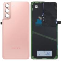 [b4070] COPRIBATTERIA BACK COVER ORIGINAL PER SAMSUNG GALAXY G991 S21 CON VETRO FOTOCAMERA ROSA