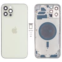 [a1465] SCOCCA BACK COVER PER APPLE IPHONE 12 PRO MAX SILVER BIANCO