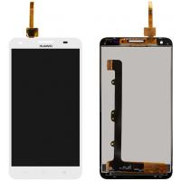 [f033] DISPLAY LCD TOUCH SCREEN HUAWEI HONOR 3X G750 VETRO BIANCO ASSEMBLATO RICAMBIO