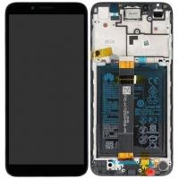 [f1698] TOUCH SCREEN DISPLAY PER HUAWEI Y5P SERVICE PACK CON FRAME E BATTERIA NERO