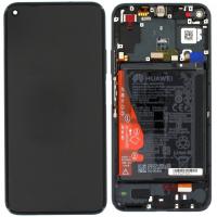 [f1650] TOUCH SCREEN DISPLAY ORIGINALE SERVICE PACK PER HUAWEI HONOR 20 NOVA 5T CON FRAME E BATTERIA 02352TMU/02352SMP NERO