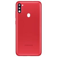 [b2373] COPRIBATTERIA BACK COVER PER SAMSUNG GALAXY A115 A11 CON VETRO FOTOCAMERA ROSSO