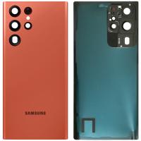 [b4262] COPRIBATTERIA BACK COVER PER SAMSUNG GALAXY S908 S22 ULTRA CON VETRO FOTOCAMERA ROSSO