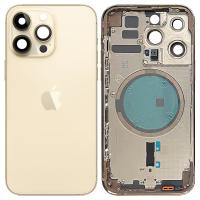 [a1955] SCOCCA COPRIBATTERIA BACK COVER CON FRAME PER APPLE IPHONE 14 PRO GOLD