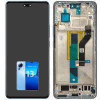 [t908] TOUCH SCREEN DISPLAY ORIGINALE PER XIAOMI 13 LITE 5G CON FRAME BLU