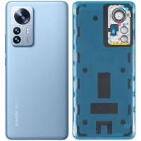 [t1218] COPRIBATTERIA BACK COVER PER XIAOMI MI 12 PRO CON VETRO FOTOCAMERA BLU