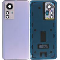 [t1220] COPRIBATTERIA BACK COVER PER XIAOMI MI 12 PRO CON VETRO FOTOCAMERA VIOLA