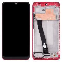 [t2436] TOUCH SCREEN DISPLAY PER XIAOMI REDMI 7 CON FRAME ROSSO