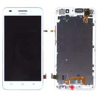 [f2565] TOUCH SCREEN DISPLAY PER HUAWEI G620S ORIGINAL CON FRAME BIANCO