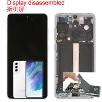 [b4463] TOUCH SCREEN DISPLAY PER SAMSUNG GALAXY G990 S21 FE CON FRAME SMONTATO DAL TELEFONO GRADO A BIANCO