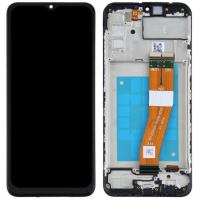 [b4514] TOUCH SCREEN DISPLAY PER SAMSUNG GALAXY A02S A025G CON FRAME ASSEMBLATO NERO