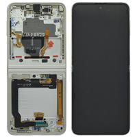 [b4850] TOUCH SCREEN DISPLAY PER SAMSUNG GALAXY Z FLIP 3 5G F711 CON FRAME CREAM BIANCO SERVICE PACK