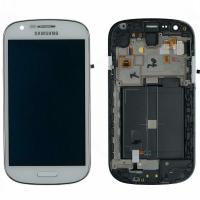 [b5194] TOUCH SCREEN DISPLAY PER SAMSUNG GALAXY EXPRESS i8730 CON FRAME BIANCO ORIGINALE