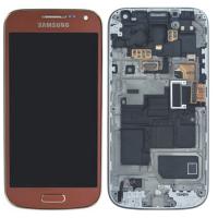 [b5267] TOUCH SCREEN DISPLAY PER SAMSUNG GALAXY S4 MINI i9195 CON FRAME BROWN ORIGINALE SERVICE PACK