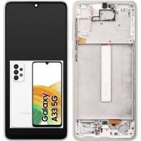 [b6238] TOUCH SCREEN DISPLAY PER SAMSUNG GALAXY A33 5G A336 OLED CON FRAME BIANCO