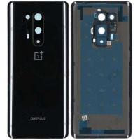 [e1516] COPRIBATTERIA BACK COVER PER ONE PLUS 8 PRO CON VETRO FOTOCAMERA NERO AAA