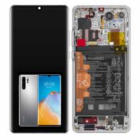 [f7031] TOUCH SCREEN DISPLAY PER P30 PRO CON FRAME E BATTERIA SILVER SERVICE PACK