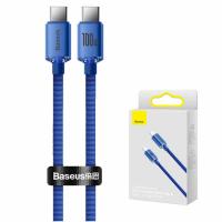 [y3222] CAVO BASEUS CABLE USB-C to USB-C Crystal Shine Series, 100W, 5A, 1.2m, BLU CAJY000603