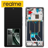 [y3079] TOUCH SCREEN DISPLAY PER REALME GT 6 5G RMX3851 CON FRAME VERDE SERVICE PACK