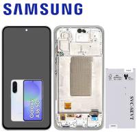 [b10333] TOUCH SCREEN DISPLAY PER SAMSUNG GALAXY A36 5G A366 CON FRAME BIANCO / GRIGIO SERVICE PACK