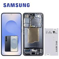 [b10388] TOUCH SCREEN DISPLAY PER SAMSUNG GALAXY S25 S931 CON FRAME BLU / NERO SERVICE PACK