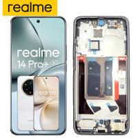 [y3220] TOUCH SCREEN DISPLAY PER REALME 14 PRO+ PLUS 5G RMX5050 CON FRAME GOLD SERVICE PACK