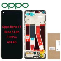 [y3265] TOUCH SCREEN DISPLAY PER OPPO RENO 5F / 5 LITE / F19 PRO / A94 4G CON FRAME NERO SERVICE PACK