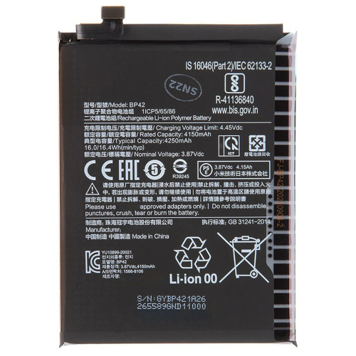 [t3816] BATTERIA BP42 PER XIAOMI MI 11 LITE 4G 5G COMPATIBILE