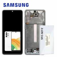 [b10651] TOUCH SCREEN DISPLAY PER SAMSUNG GALAXY A36 5G A366 CON FRAME BIANCO / GRIGIO SERVICE PACK ASSEMBLATO DA SAMSUNG